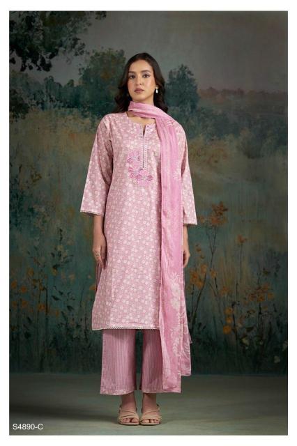 Ganga babina 4890 hand work heavy dress materials at wholesale price